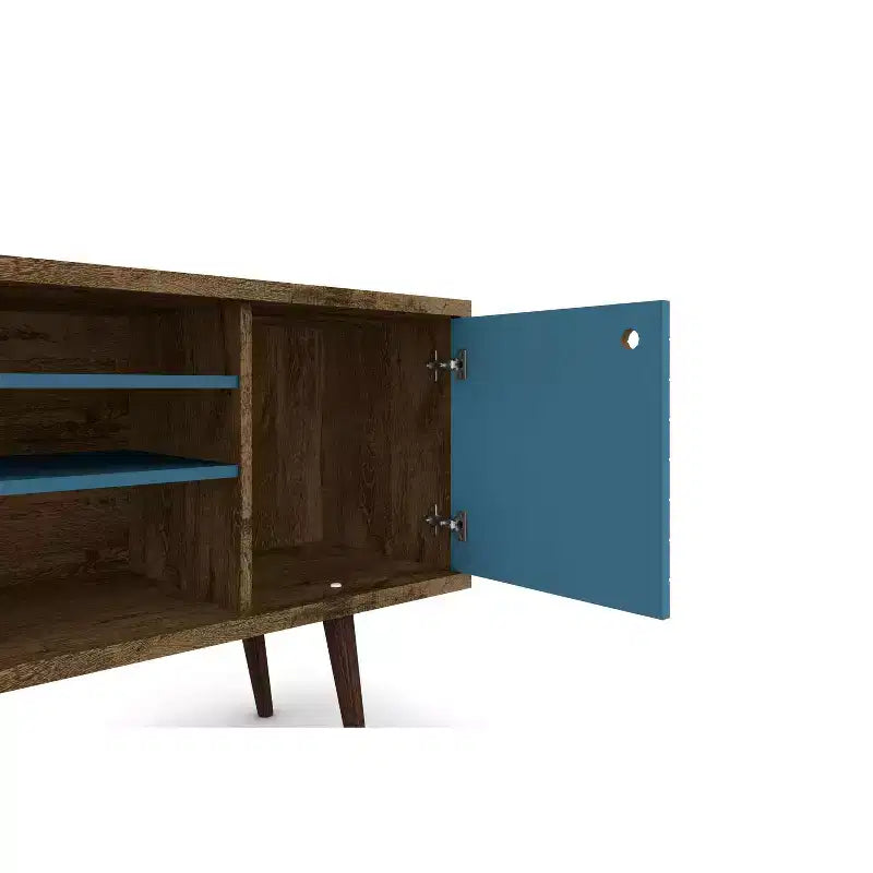 53.14" Mid-Century Modern TV Stand for TVs up to 50" with Tapered Legs and Cord Management