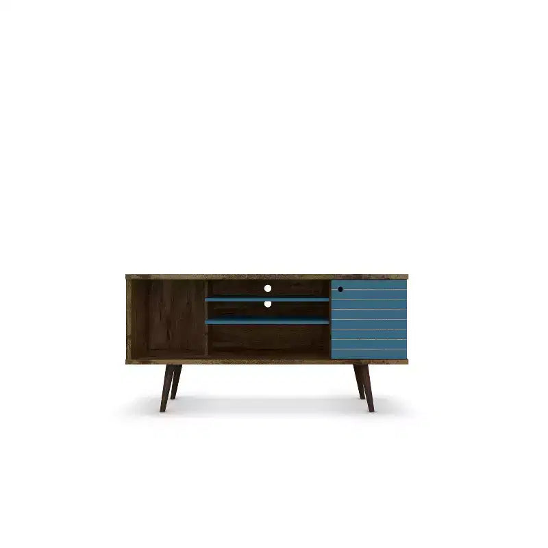 53.14" Mid-Century Modern TV Stand for TVs up to 50" with Tapered Legs and Cord Management
