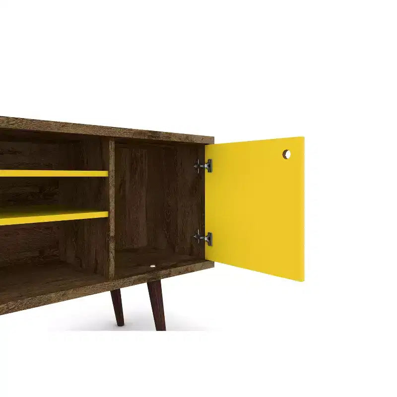 53.14" Mid-Century Modern TV Stand for TVs up to 50" with Tapered Legs and Cord Management