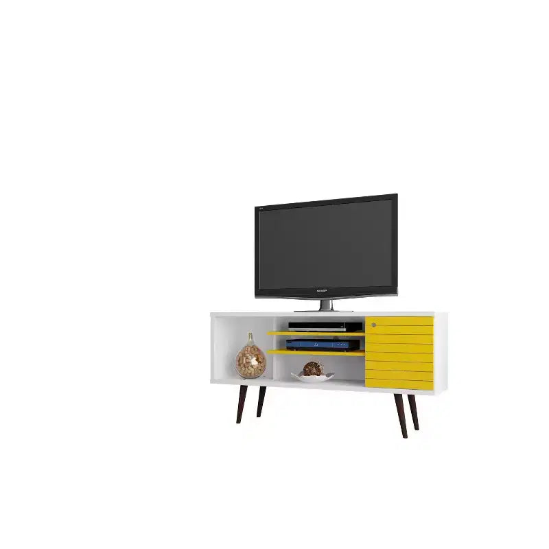 53.14" Mid-Century Modern TV Stand for TVs up to 50" with Tapered Legs and Cord Management