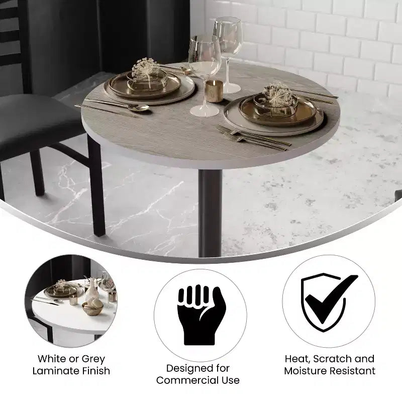 Flash Furniture 30" Round Table Top with Reversible Laminate Finish
