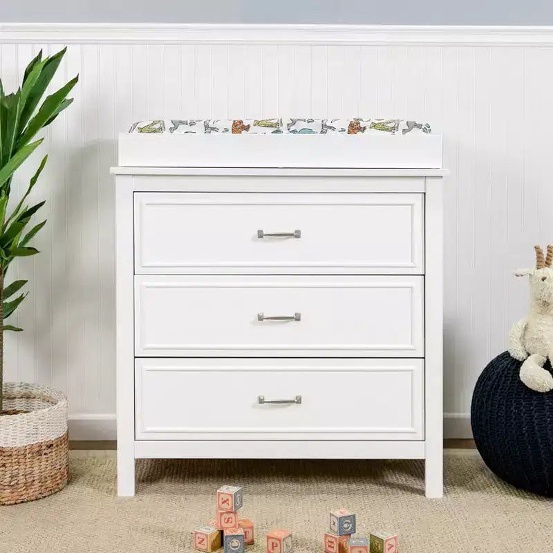 3-Drawer Nursery Dresser in Solid New Zealand Pinewood with Anti-Tip Kit and Euro Glides