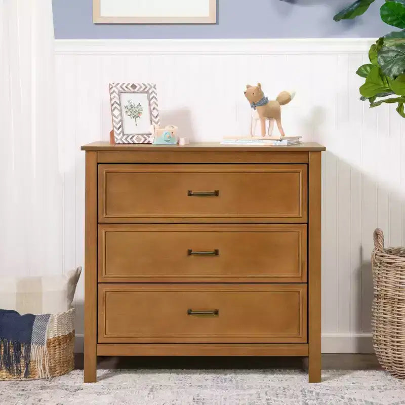 3-Drawer Nursery Dresser in Solid New Zealand Pinewood with Anti-Tip Kit and Euro Glides