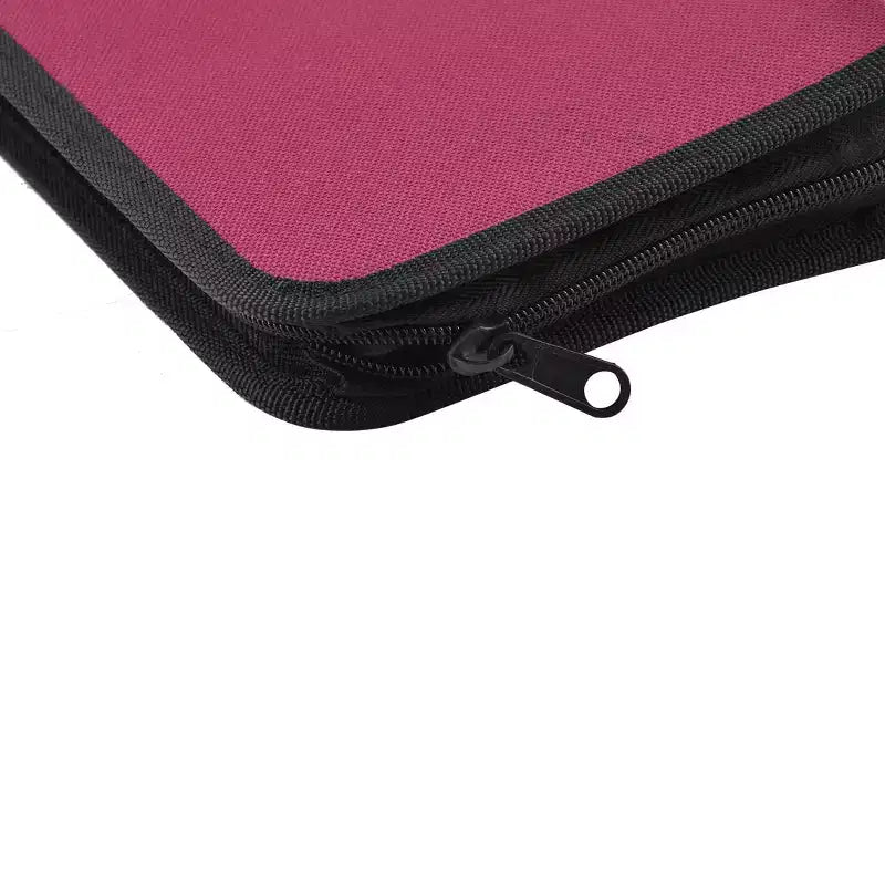 80-Disc CD/DVD Storage Case with Zipper Closure - Black/Red