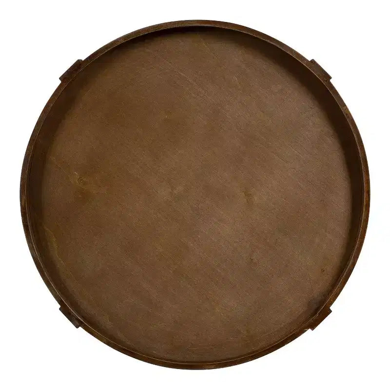Kate and Laurel Bellport Round Wood Side Table with Shelf
